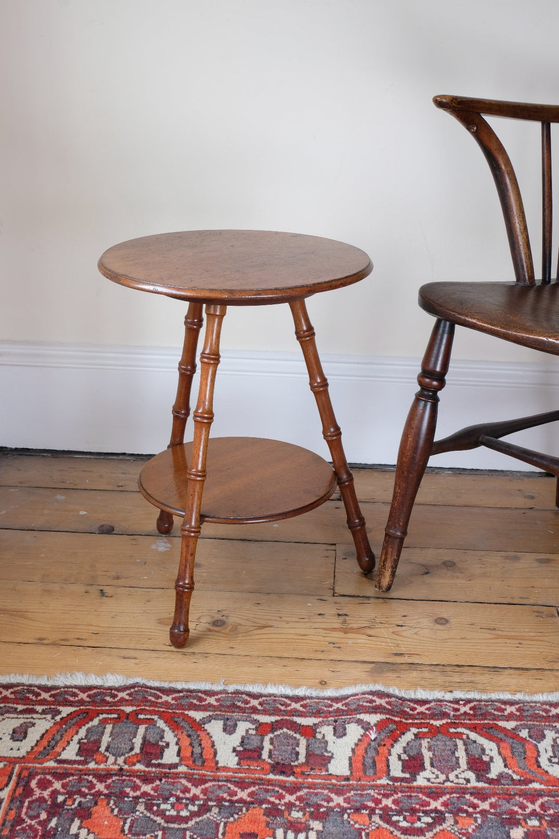 William Gerrard mahogany cricket table with faux bamboo legs