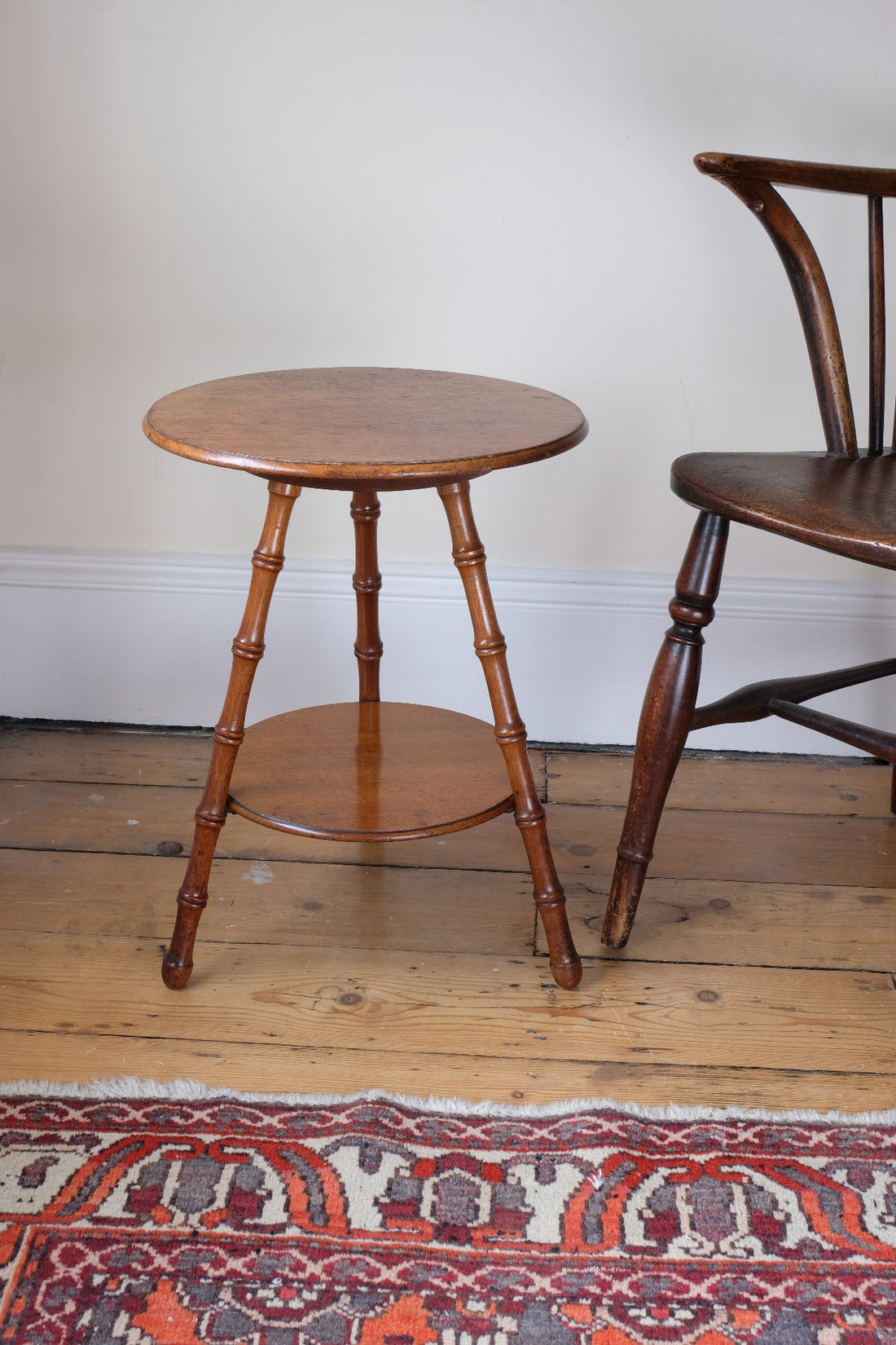 William Gerrard mahogany cricket table with faux bamboo legs