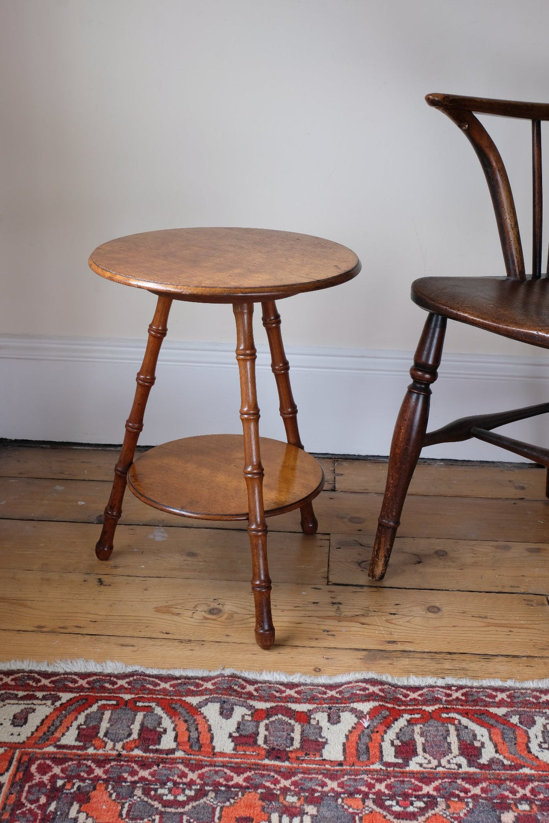 William Gerrard mahogany cricket table with faux bamboo legs