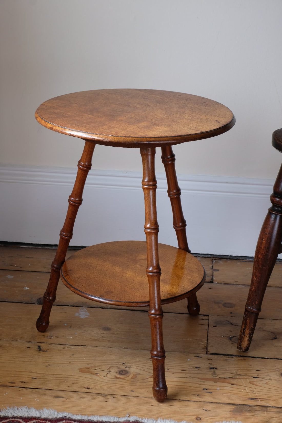William Gerrard mahogany cricket table with faux bamboo legs