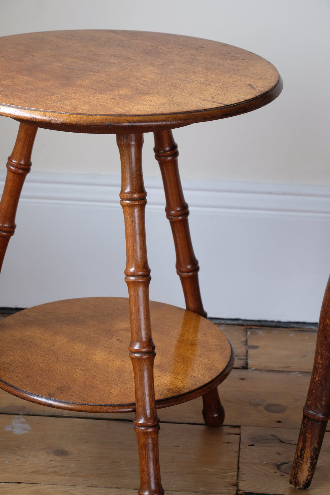 William Gerrard mahogany cricket table with faux bamboo legs