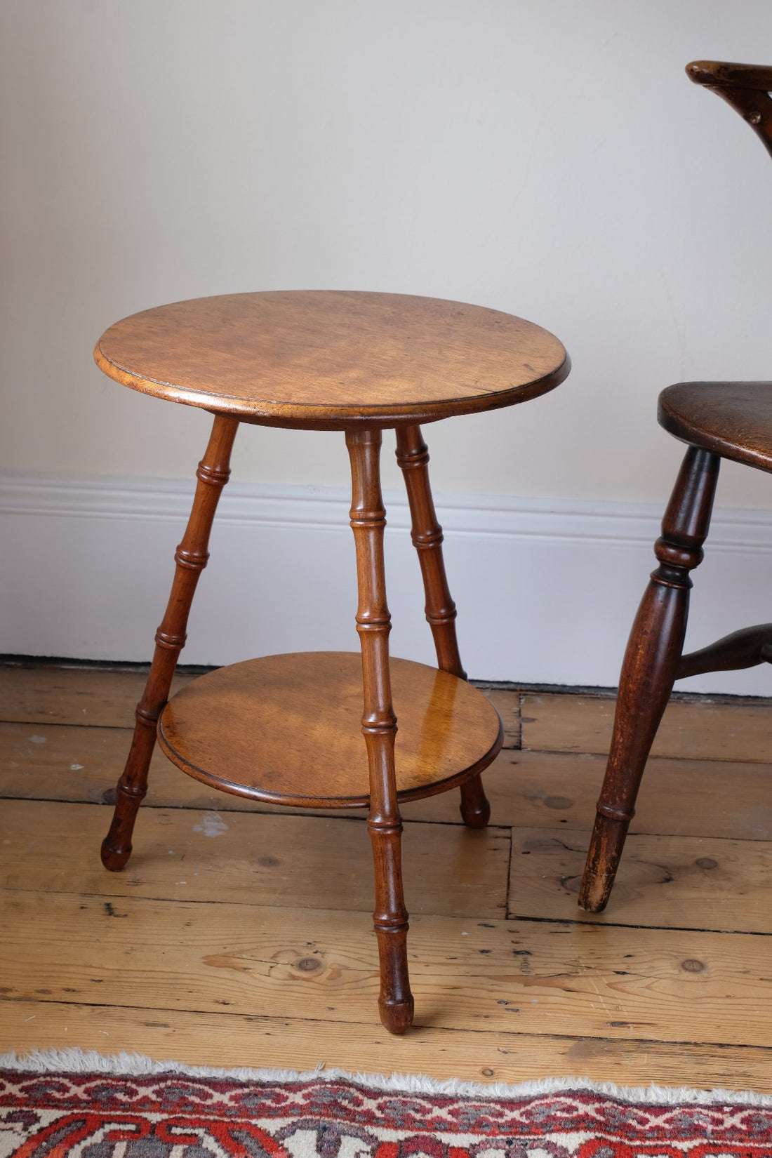 William Gerrard mahogany cricket table with faux bamboo legs
