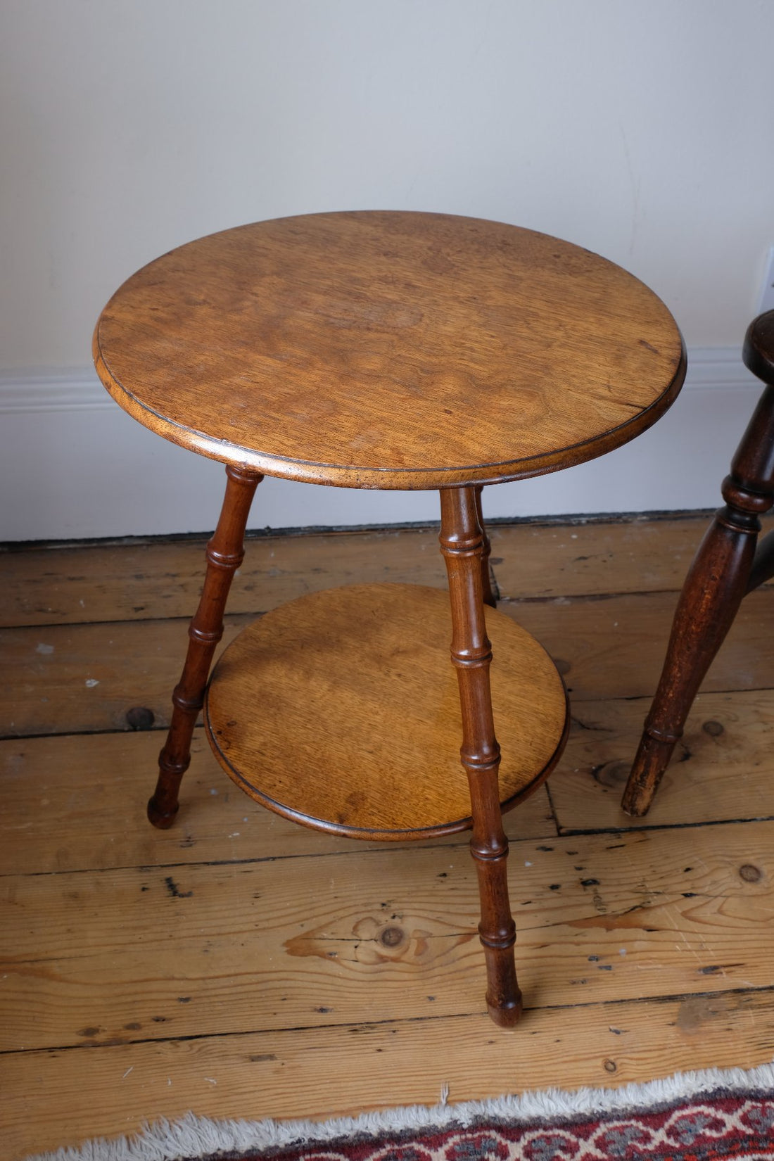 William Gerrard mahogany cricket table with faux bamboo legs