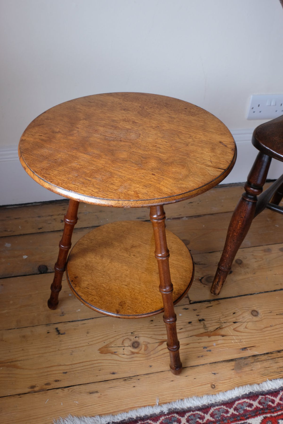 William Gerrard mahogany cricket table with faux bamboo legs