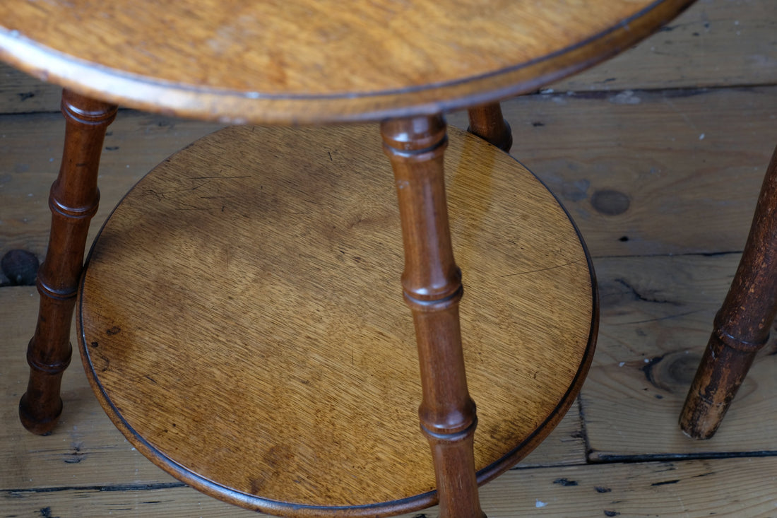 William Gerrard mahogany cricket table with faux bamboo legs