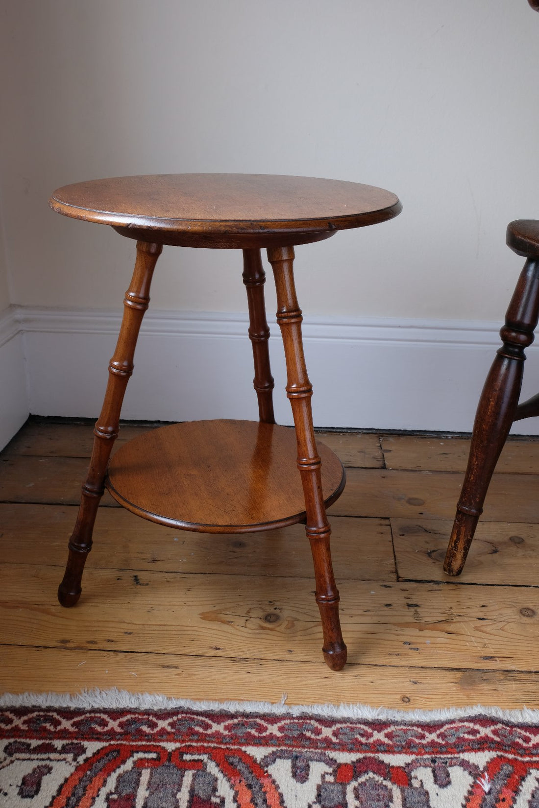 William Gerrard mahogany cricket table with faux bamboo legs