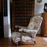 side view of a Afghan Suzani Kilim Upholstered 19th Century Country House Armchair