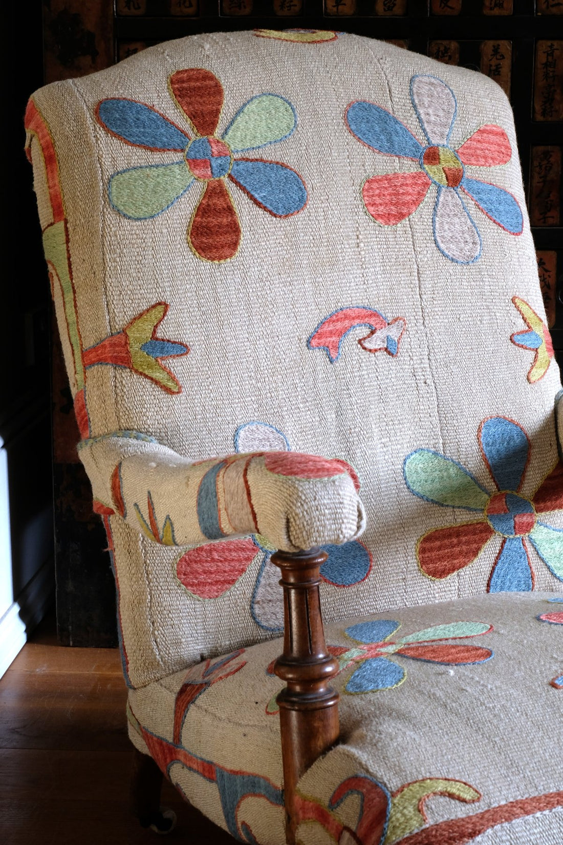 Afghan Suzani Kilim Upholstered 19th Century Country House Armchair