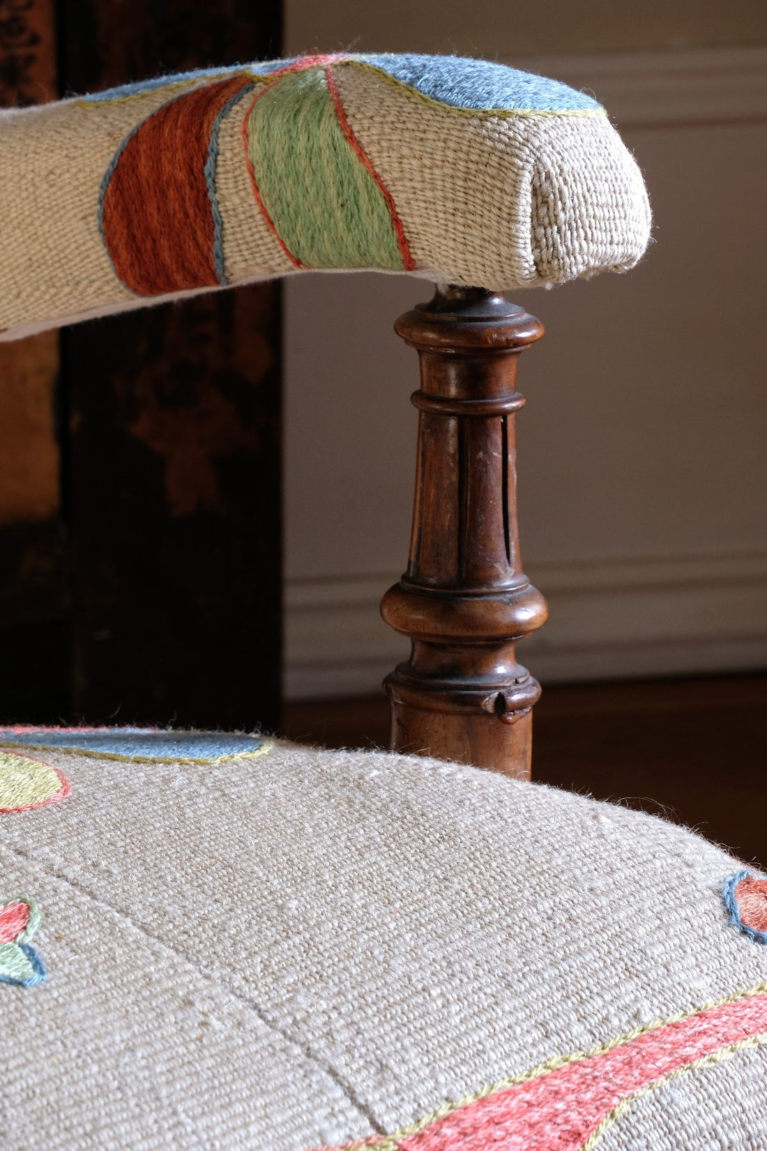 Afghan Suzani Kilim Upholstered 19th Century Country House Armchair