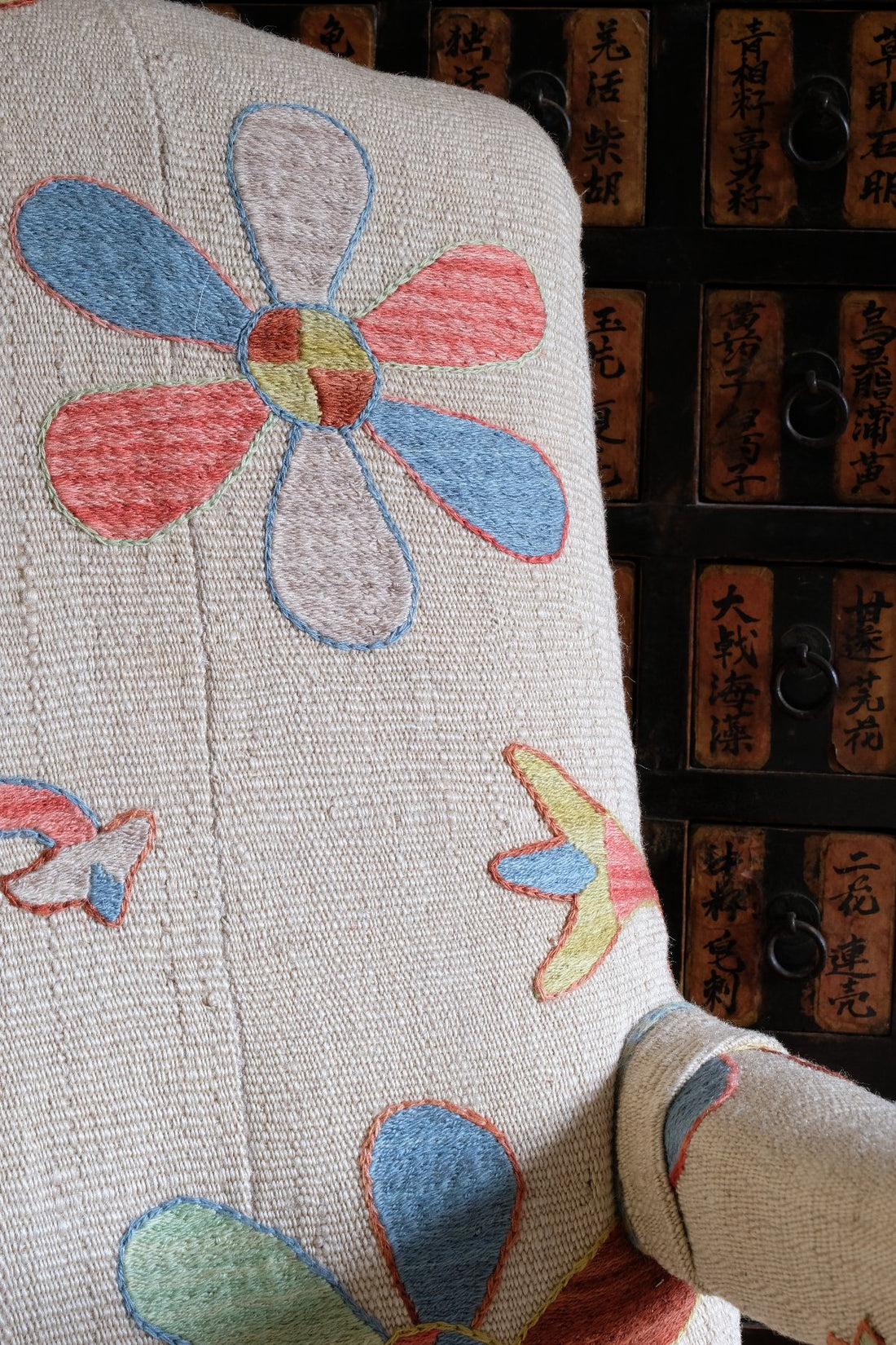 Afghan Suzani Kilim Upholstered 19th Century Country House Armchair