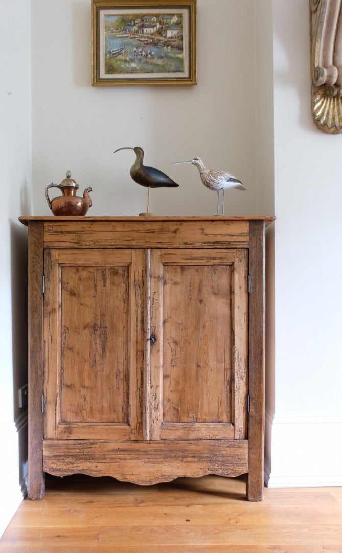 Late 19th Century Pine Rustic Two Door Cupboard