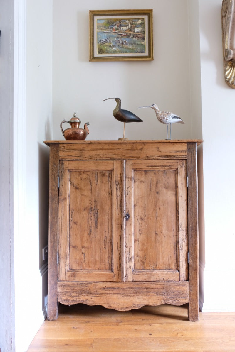 Late 19th Century Pine Rustic Two Door Cupboard