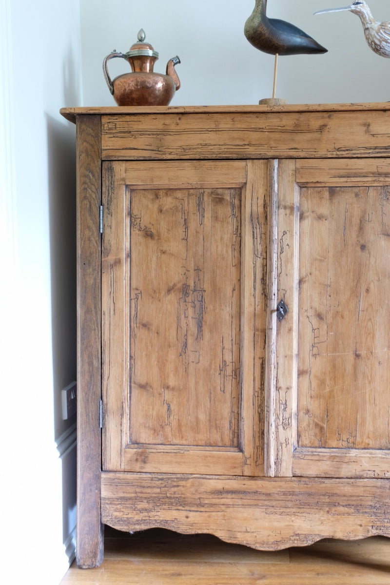 Late 19th Century Pine Rustic Two Door Cupboard