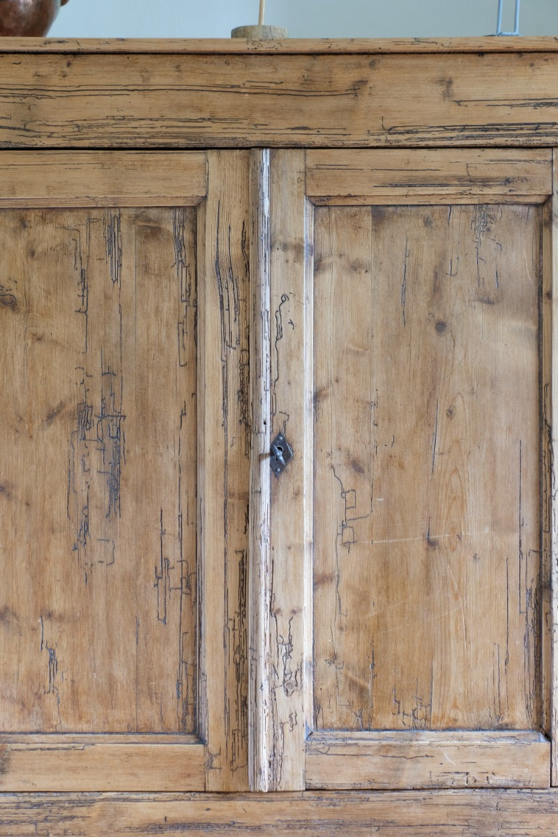 Late 19th Century Pine Rustic Two Door Cupboard