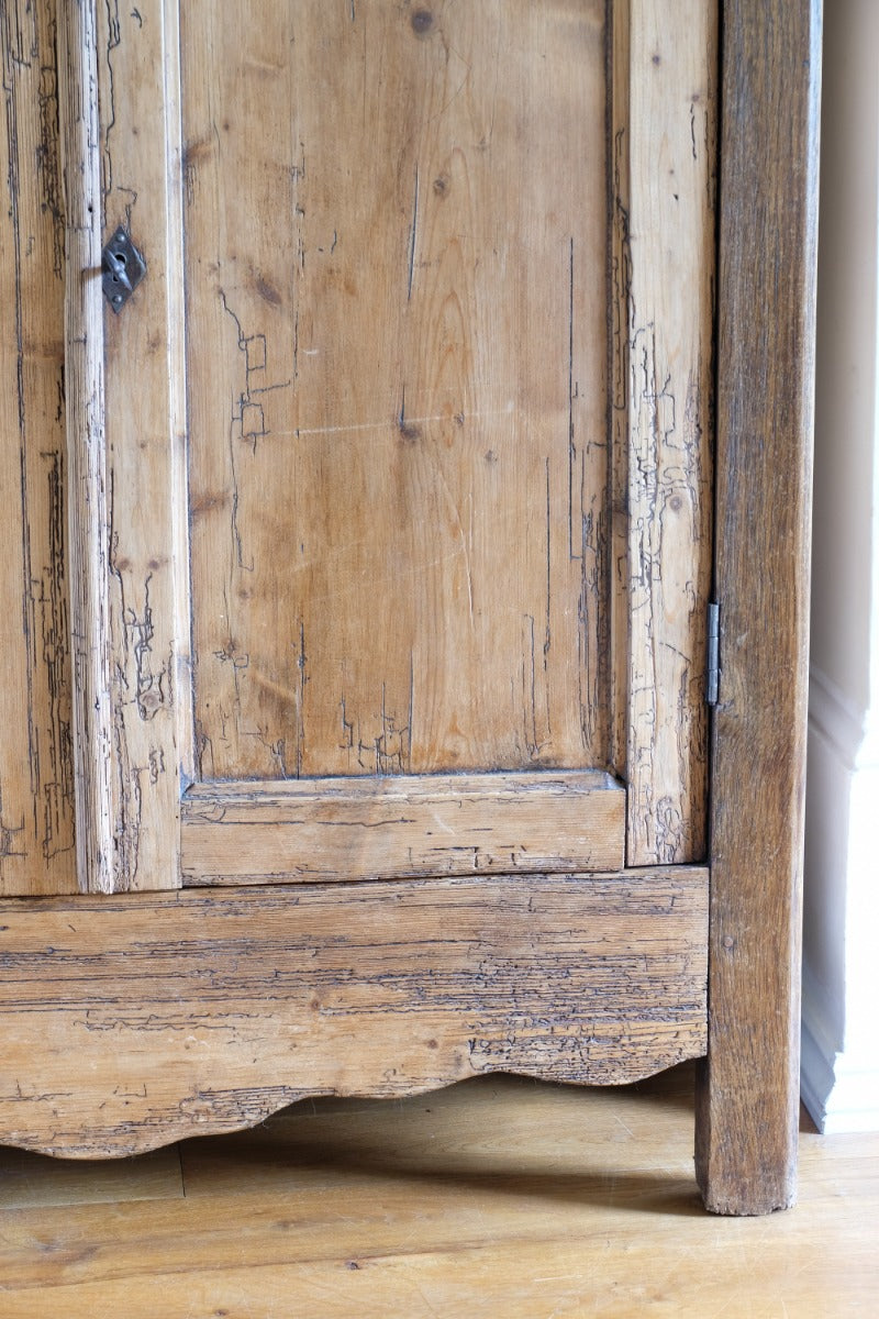 Late 19th Century Pine Rustic Two Door Cupboard