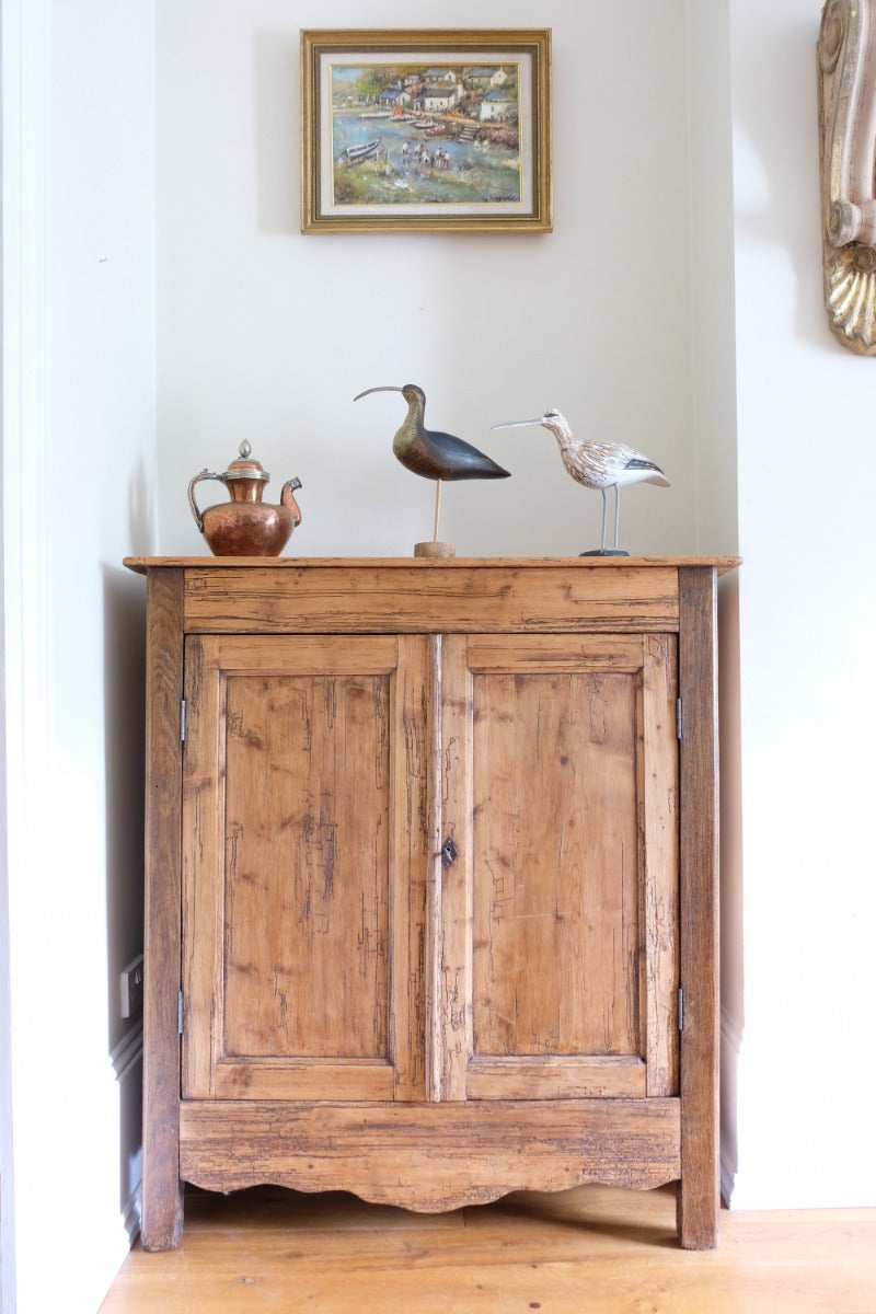 Late 19th Century Pine Rustic Two Door Cupboard