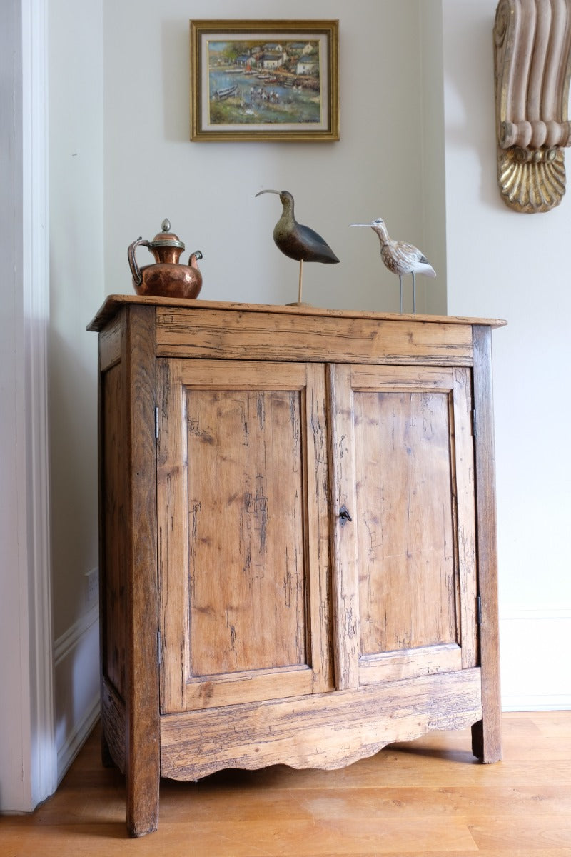 Late 19th Century Pine Rustic Two Door Cupboard