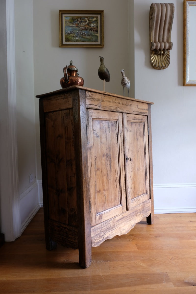 Late 19th Century Pine Rustic Two Door Cupboard