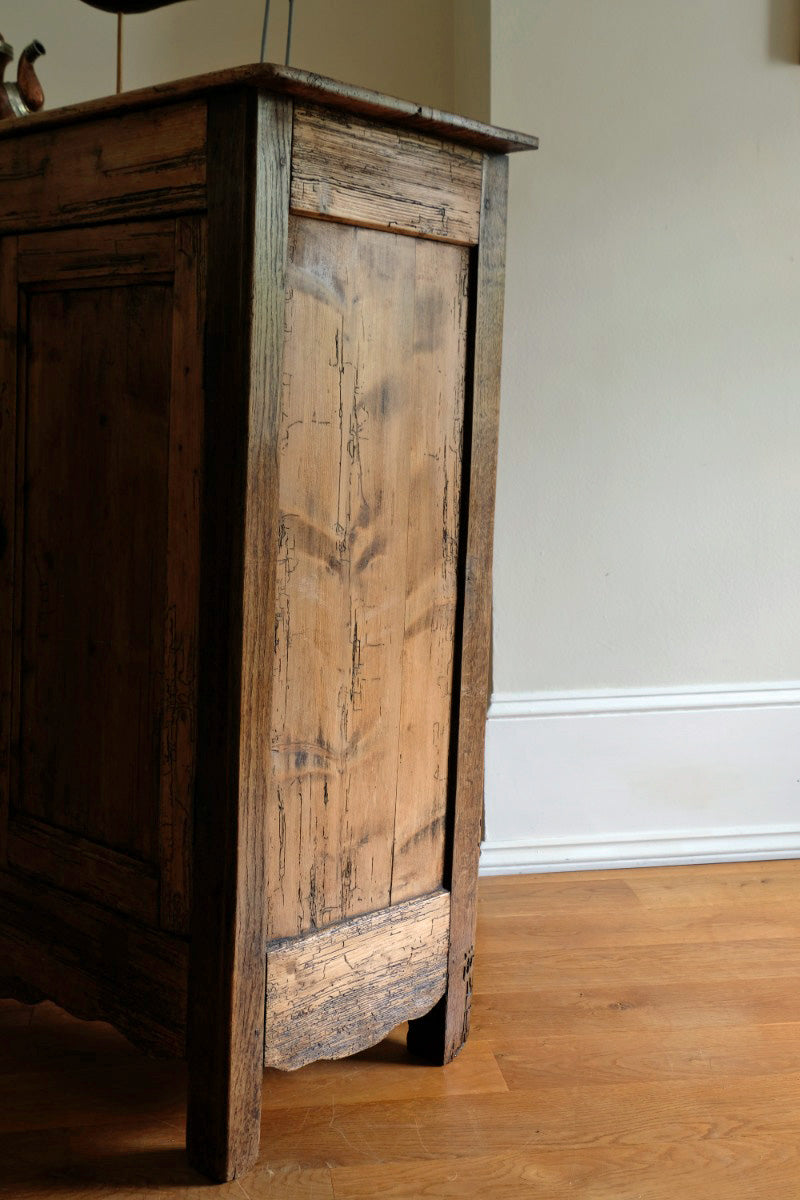 Late 19th Century Pine Rustic Two Door Cupboard