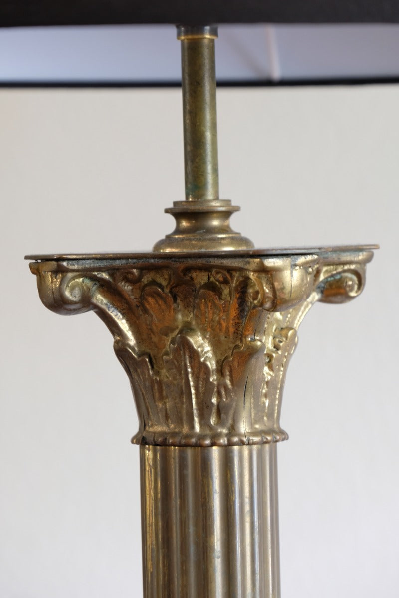 19th Century Paw Feet Brass Base Standard Lamp