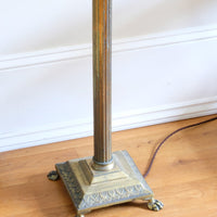 19th Century Paw Feet Brass Base Standard Lamp