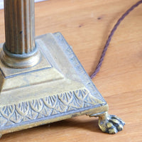 19th Century Paw Feet Brass Base Standard Lamp