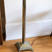 19th Century Paw Feet Brass Base Standard Lamp