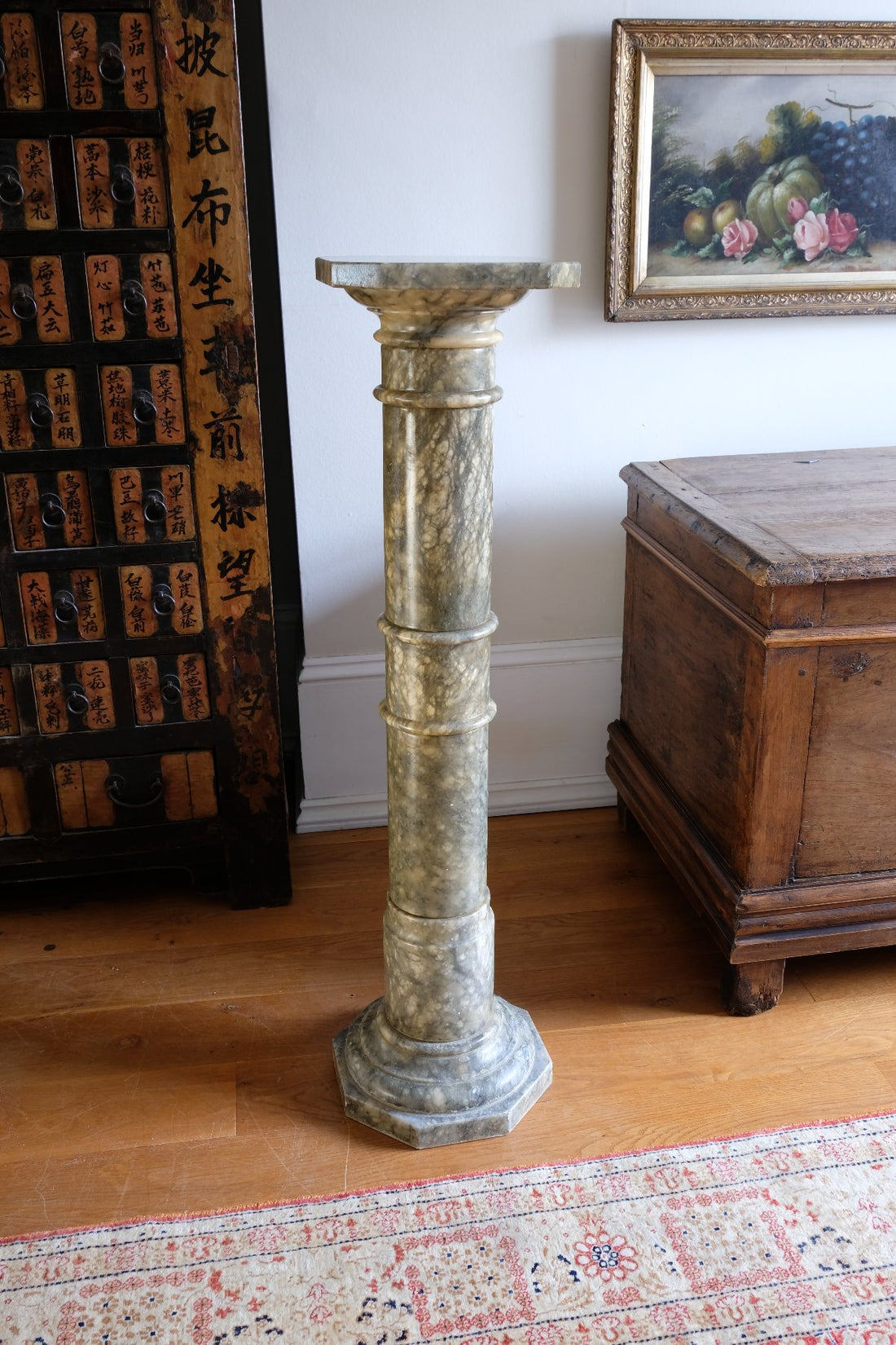 Antique Verd Antique Green Marble Pedestal Column