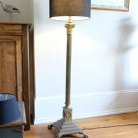 Brass Standard Lamp With Laurel Wreath & Claw Feet