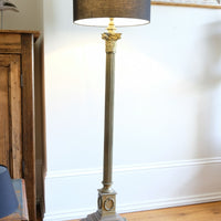 Brass Standard Lamp With Laurel Wreath & Claw Feet