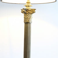 Brass Standard Lamp With Laurel Wreath & Claw Feet