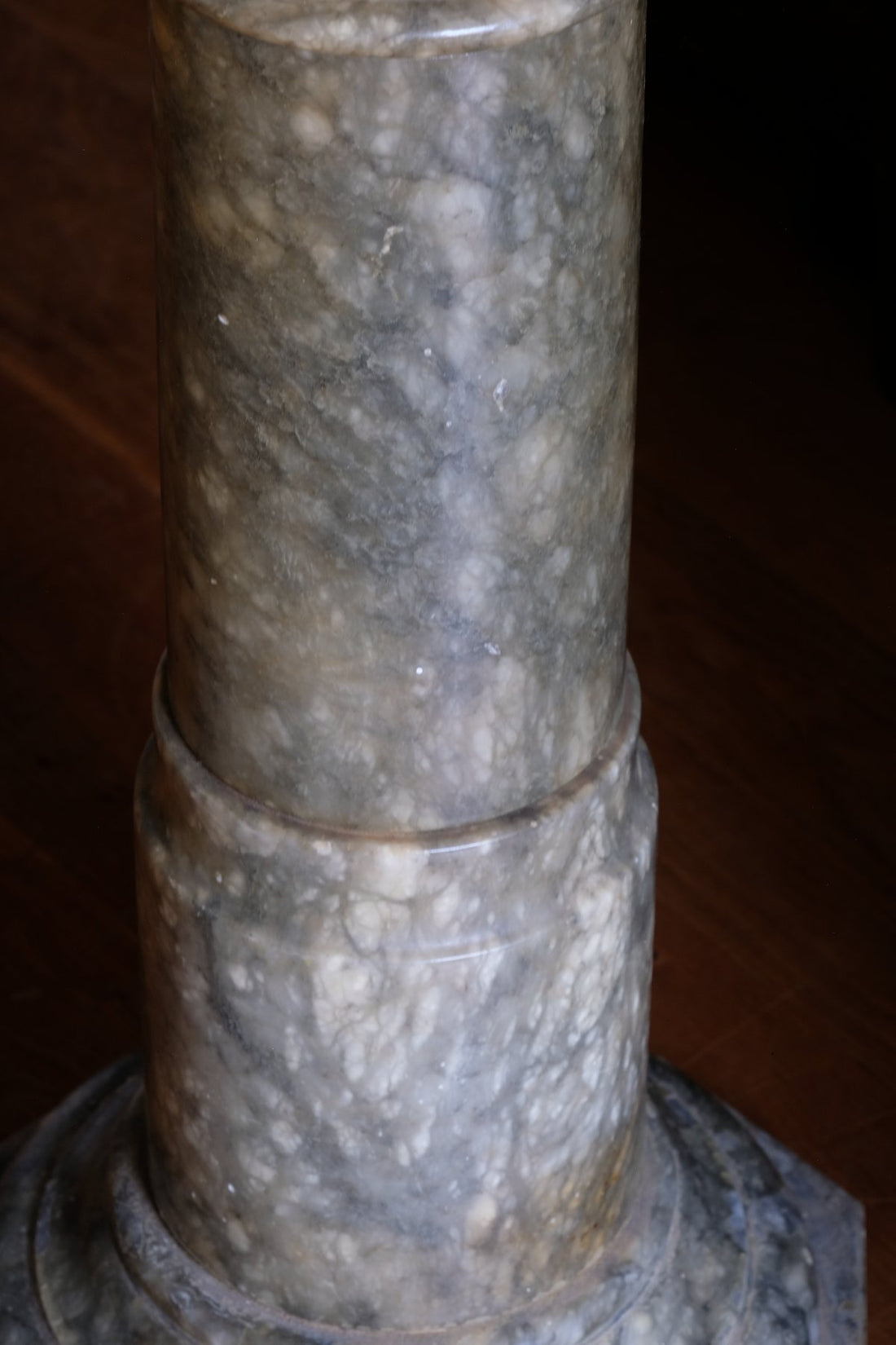 Antique Verd Antique green brecciated marble pedestal column Victorian display stand