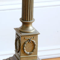 Brass Standard Lamp With Laurel Wreath & Claw Feet