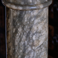 Close up of Verd Antique green brecciated marble - Antique Verd Antique green brecciated marble pedestal column Victorian display stand