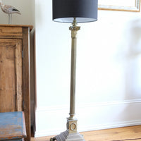 Brass Standard Lamp With Laurel Wreath & Claw Feet