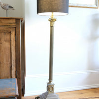 Brass Standard Lamp With Laurel Wreath & Claw Feet