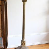 Brass Standard Lamp With Laurel Wreath & Claw Feet