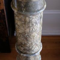 Antique Verd Antique green brecciated marble pedestal column Victorian display stand