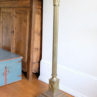 Brass Standard Lamp With Laurel Wreath & Claw Feet