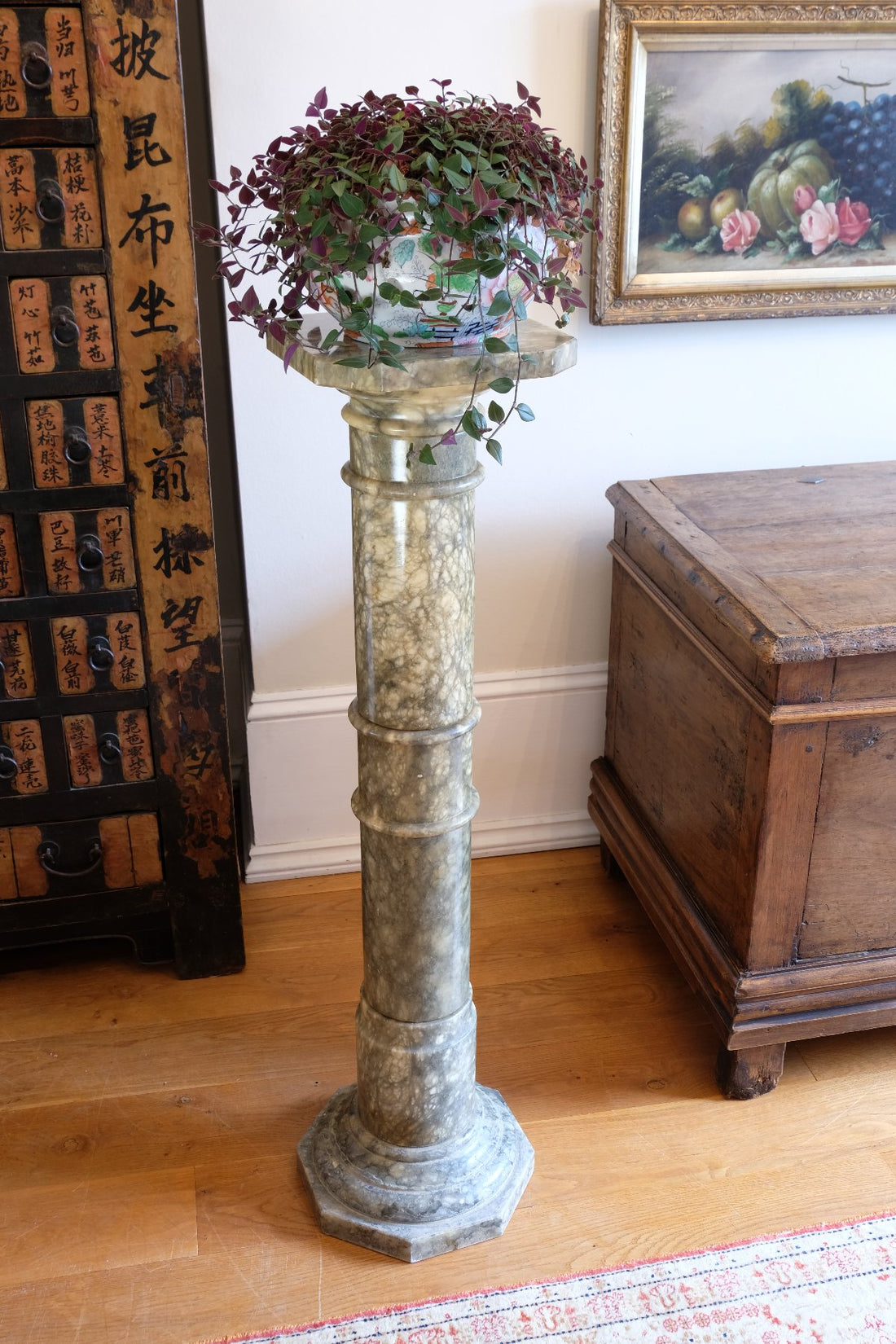Antique Verd Antique Green Marble Pedestal Column