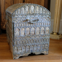 Ornate Marriage Chest Adorned with Moorish Inlay & Jeweled Accents