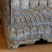 Ornate Marriage Chest Adorned with Moorish Inlay & Jeweled Accents