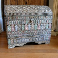 Ornate Marriage Chest Adorned with Moorish Inlay & Jeweled Accents