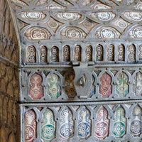 Ornate Marriage Chest Adorned with Moorish Inlay & Jeweled Accents