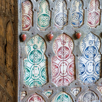 Ornate Marriage Chest Adorned with Moorish Inlay & Jeweled Accents