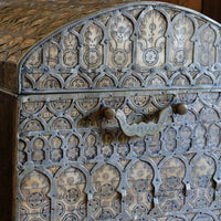 Ornate Marriage Chest Adorned with Moorish Inlay & Jeweled Accents