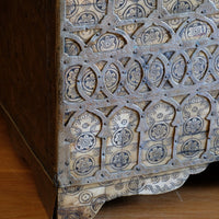 Ornate Marriage Chest Adorned with Moorish Inlay & Jeweled Accents