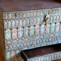 Ornate Marriage Chest Adorned with Moorish Inlay & Jeweled Accents