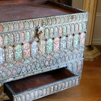 Ornate Marriage Chest Adorned with Moorish Inlay & Jeweled Accents