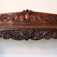 19th Century Profusely Carved Oak Hall Or Side Table With Pediment